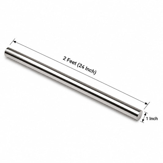 Steel Danda 2 Feet Long | Stainless Steel Walking & Exercise Rod | Heavy Duty Fitness Bar for Walking, Workout, Jogging & Daily Carry | Silver
