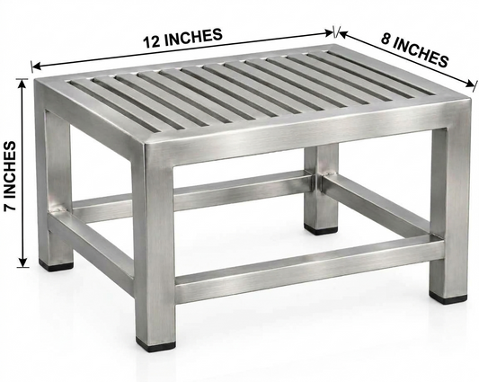 Stainless Steel Low Stool, Multipurpose Bathroom Kitchen Home Use Size (12x8x7) inch